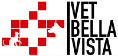 Logo corto con cuadros color rojo y letras negras de clinica veterinaria Bellavista